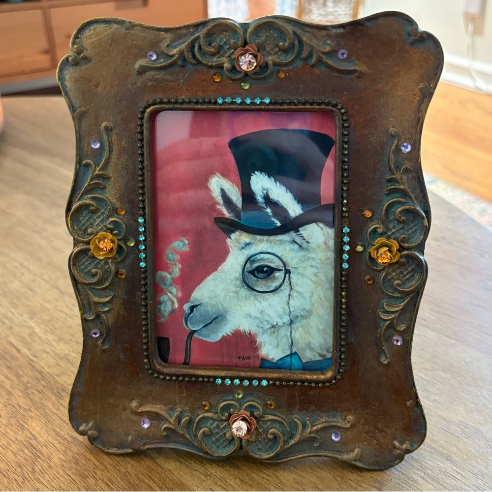 Vintage-Style Adorned Picture Frame